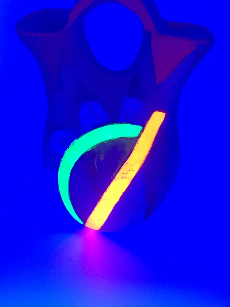 4" Mini UV Reactive Vase 3 1/4" wide.