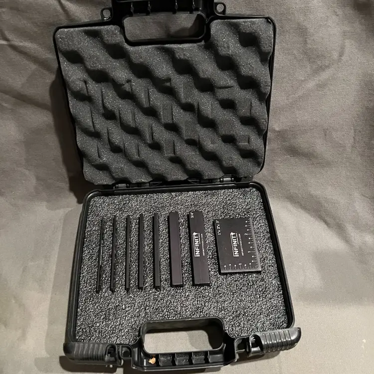 Infinity Precision Setup Blocks in a Fancy Case