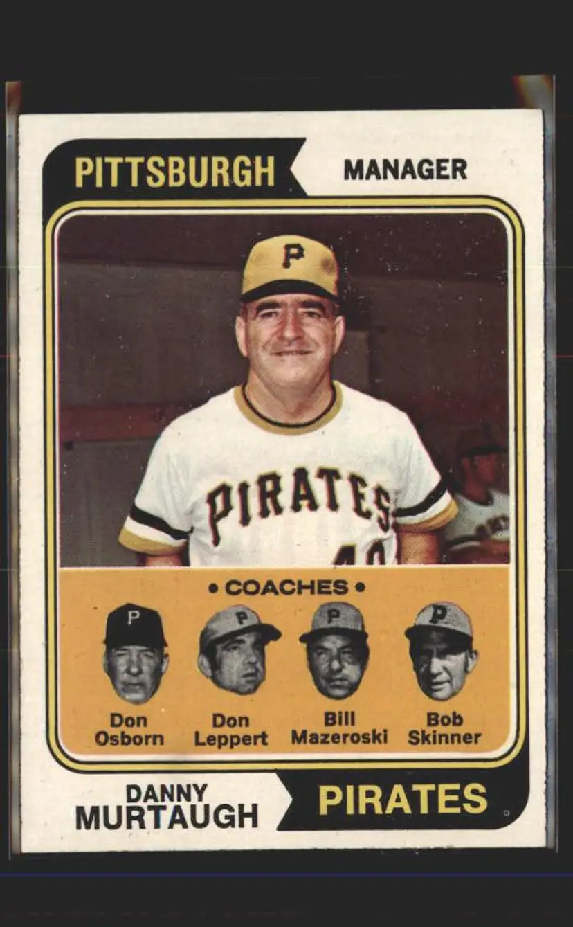 1974 Topps #489 Murtaugh / Osborn / Bill Mazeroski / Leppert / Skinner - (pk5) - Pittsburgh Pirates