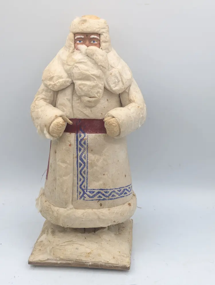 Vintage USSR Spun Cotton Ded Moroz Santa Claus Figurine 12 " Fair