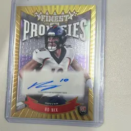 2024 Topps Finest Bo Nix Rc Auto Finest Prodigies Broncos No P-bn