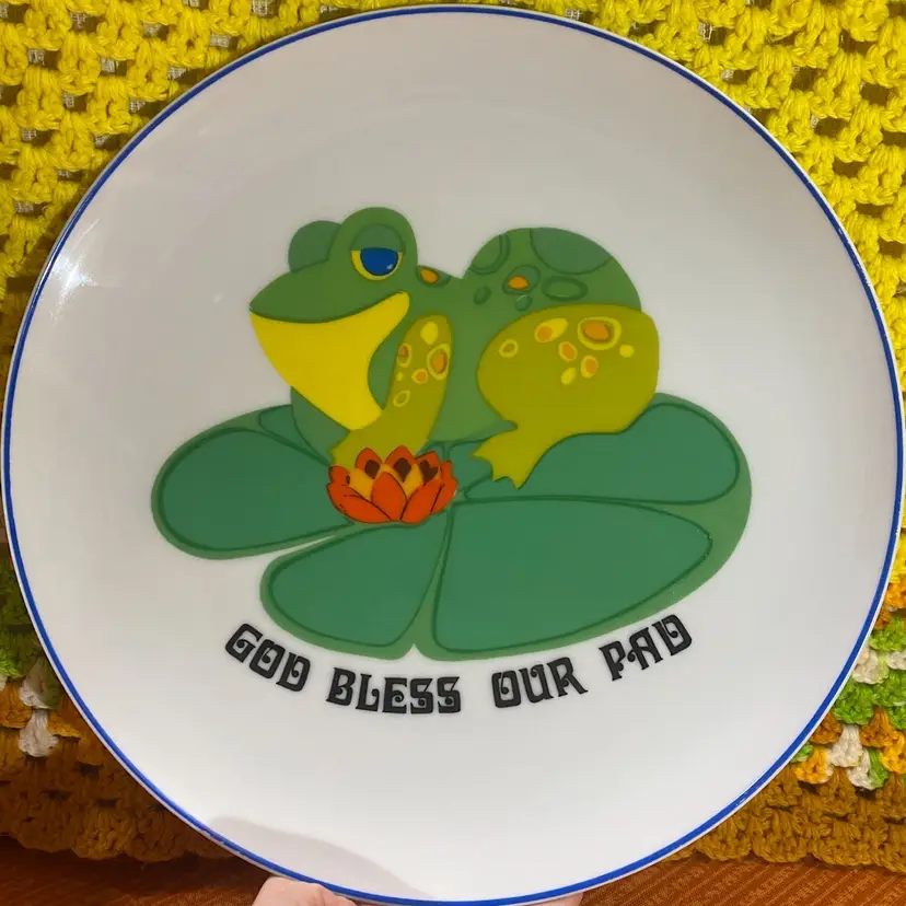 1973 God Bless Our Pad Frog Decorative Plate