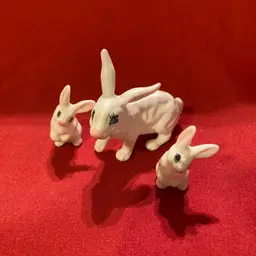 02. VTG Ceramic Bunny Family Set Of 3