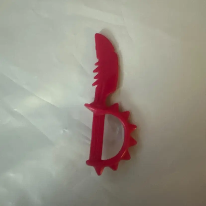 Vtg TMNT Slash GNARLY KNIFE original 1990 Ninja Turtles pink accessory weapon