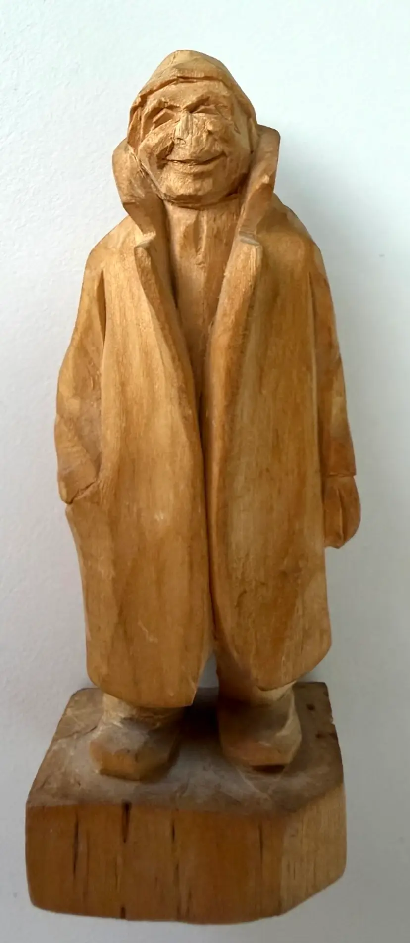 Interesting Carved Wood Sculpture - Signed