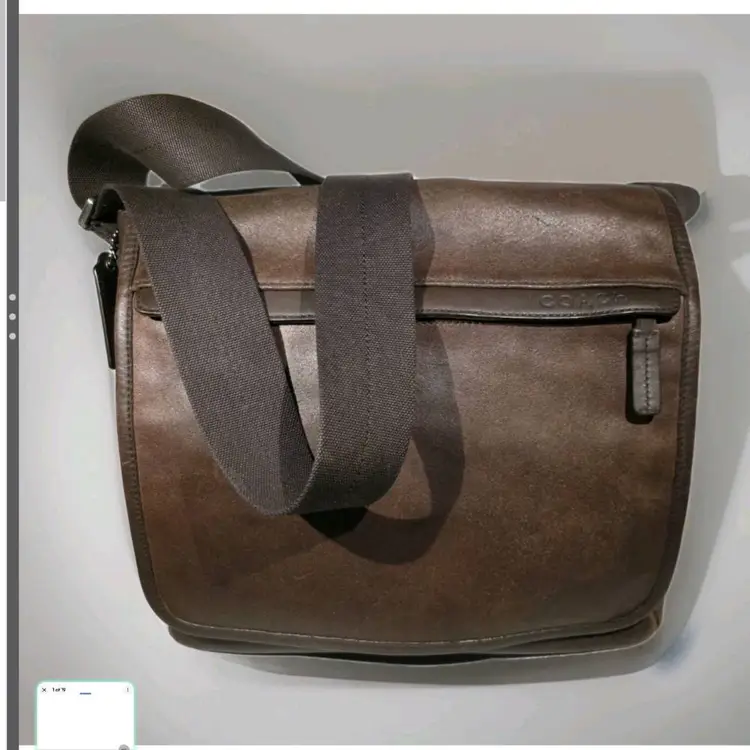 Coach Camden Leather Map Bag Messenger Crossbody Brown Two Tone F70973