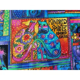 Laurel Burch Fabric Felines & Canines For Cloth works 70X44 New Unwashed