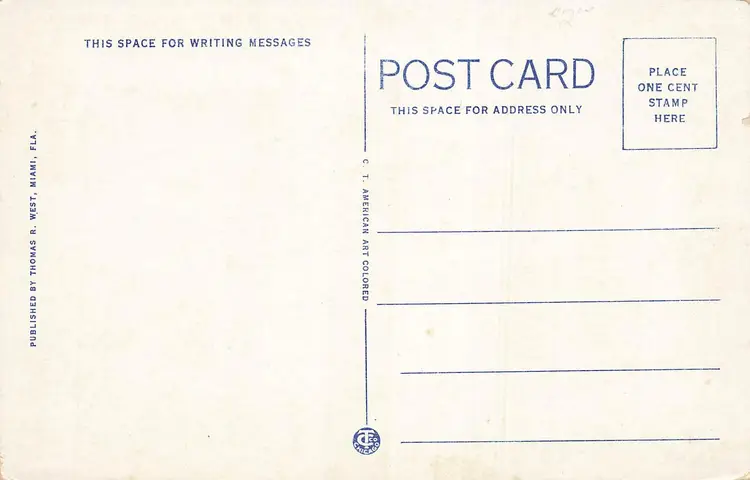 MIAMI FLORIDA~THE EVERGLADES APARTMENT HOTEL~VINTAGE POSTCARD