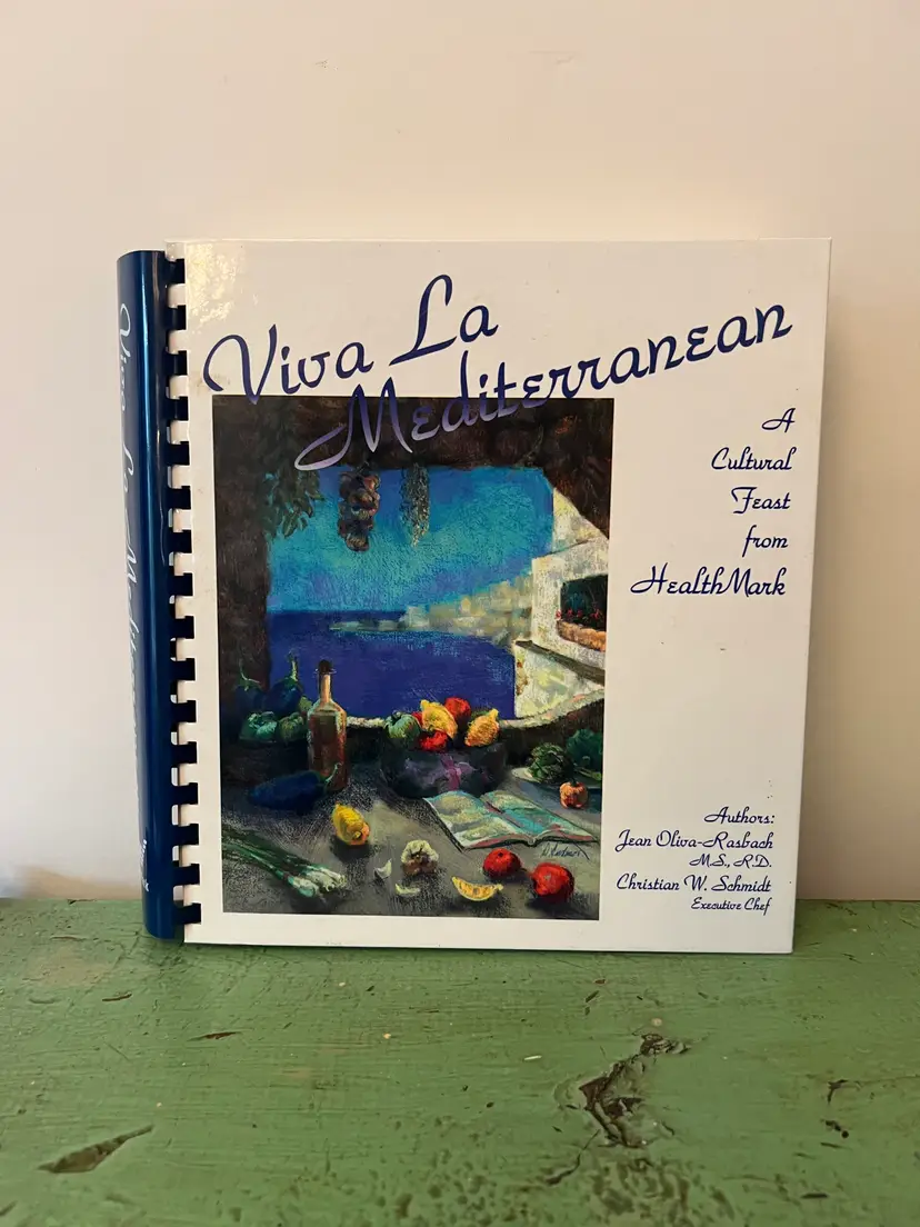1994 Viva La Mediterranean. A Cultural Feast from Health Mark. Vintage Mediterranean Cookbook.