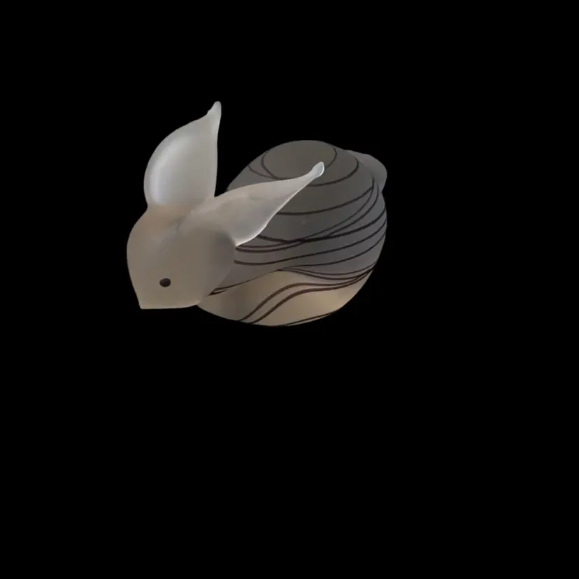 Frosted Rabbit W/Brown Swirls 3 3/4 X 1 7/8 X 2 7/8 Inches