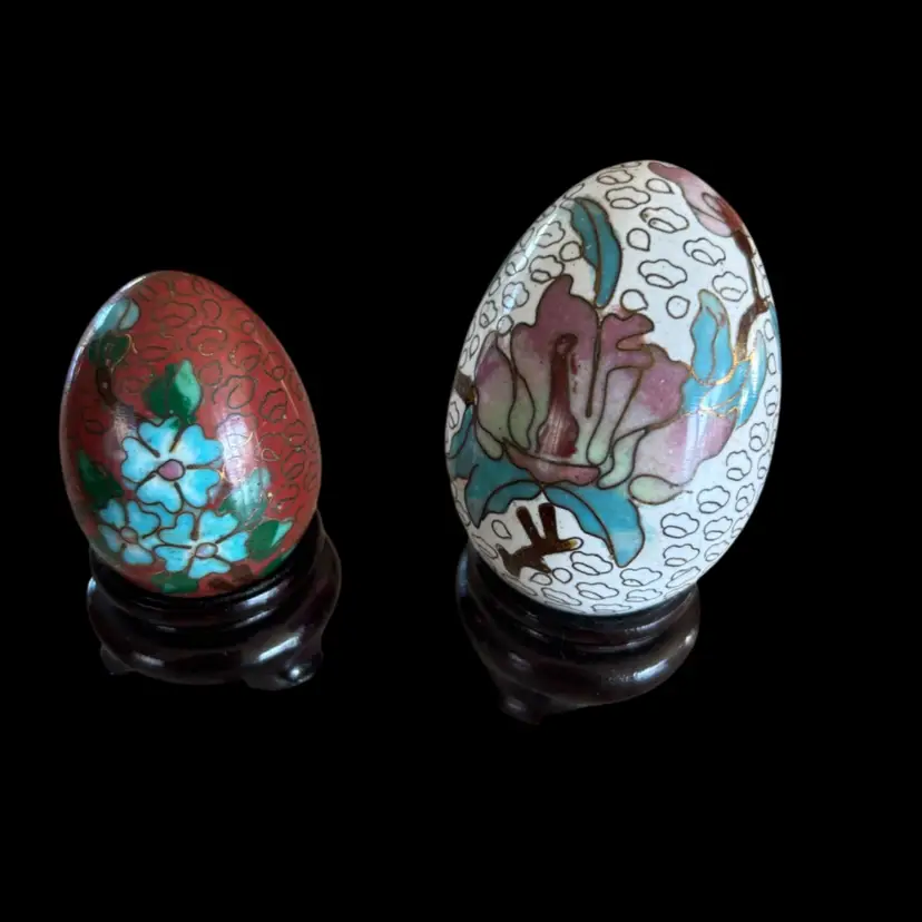 Cloisonné Egg Pair