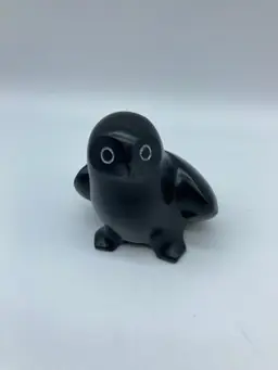 Black Resin Carved Boma Canadian Baby Owl