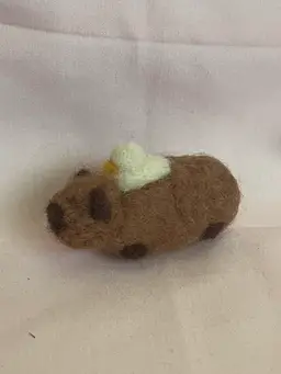 Needle Felted Capybara with duck
