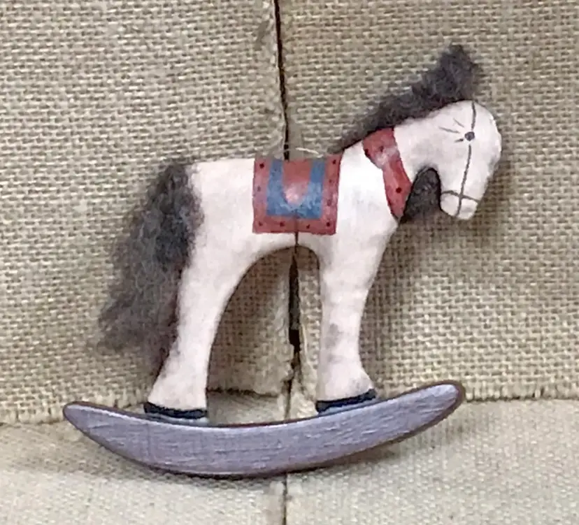 Vintage Primitive Rocking Horse Ornament Rustic Cottagecore Christmas Holiday