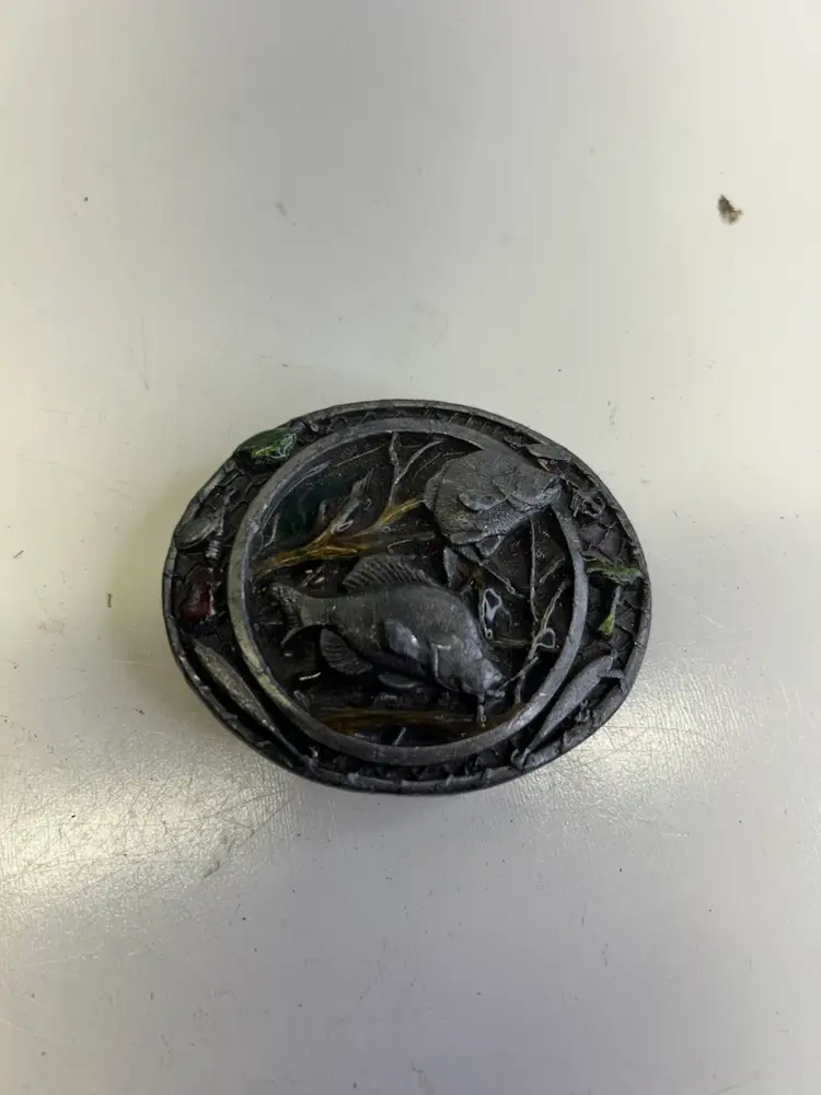 Vintage Bergamot Brass Works Belt Buckle Crappie Fish 1986