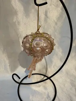 Glass Bead Octopus Pink Christmas Ornament