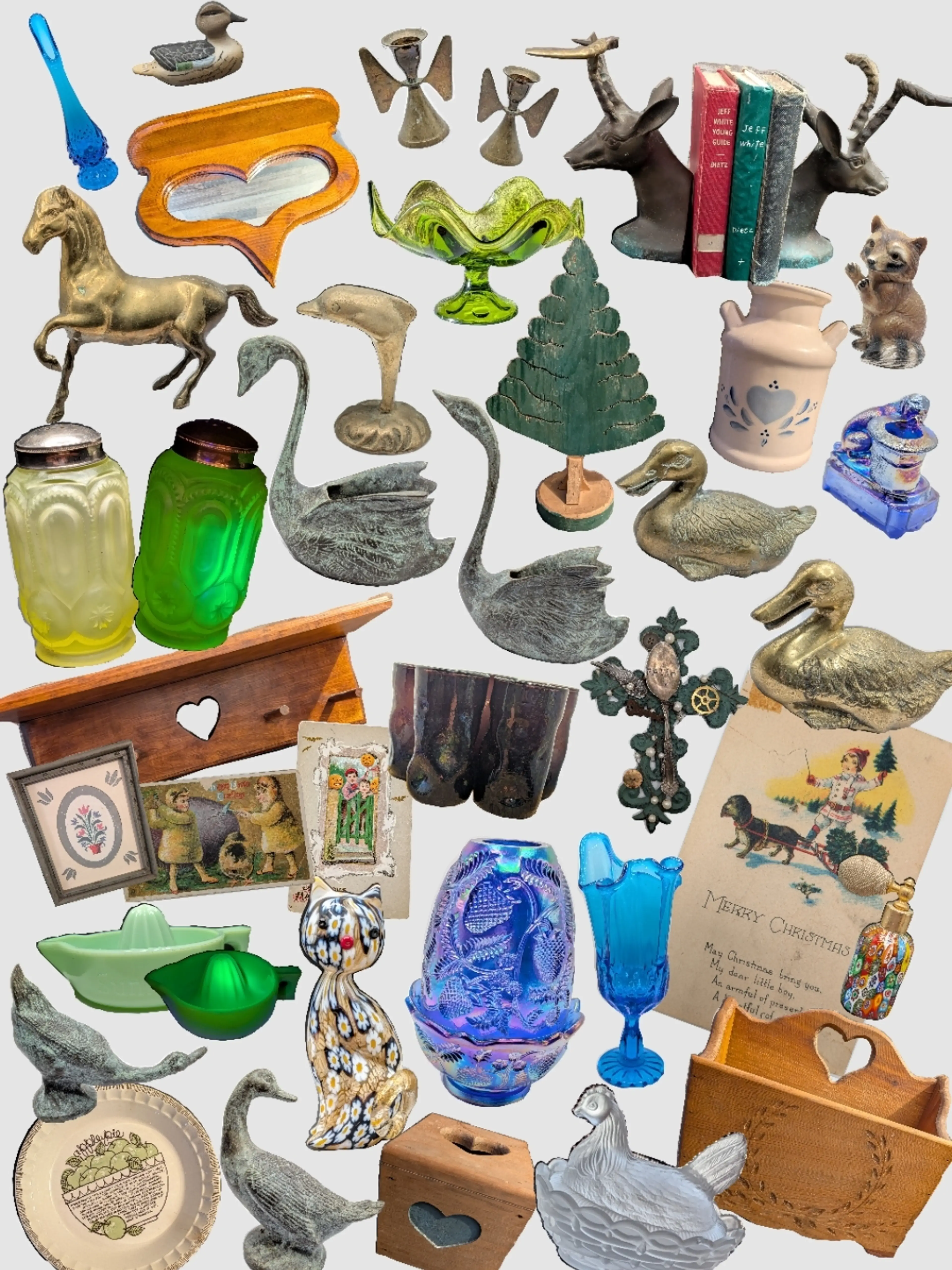 I'M BACK! COTTAGE/GRANNYCORE, ART GLASS, BRASS, EPHEMERA, & MORE