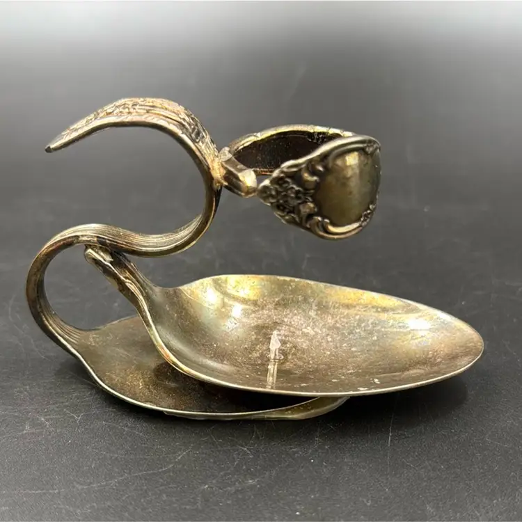 Handmade spoon, art candle holder