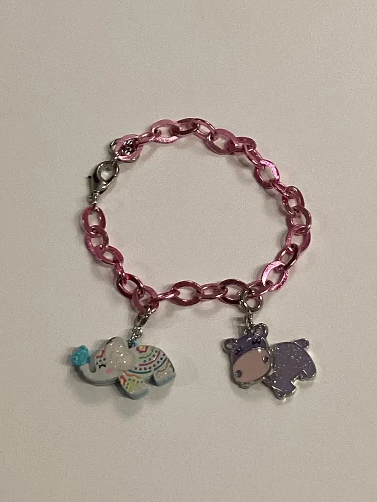 Charm It Pink Bracelet and Two Charms