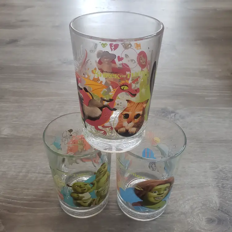 McDonalds Shrek the Third 2007 Set of 3 Glasses