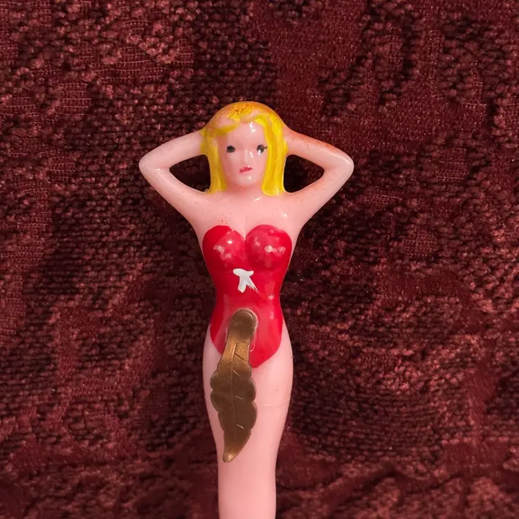 Vtg Novelty Tool Pin Up Girl Plastic Screwdriver