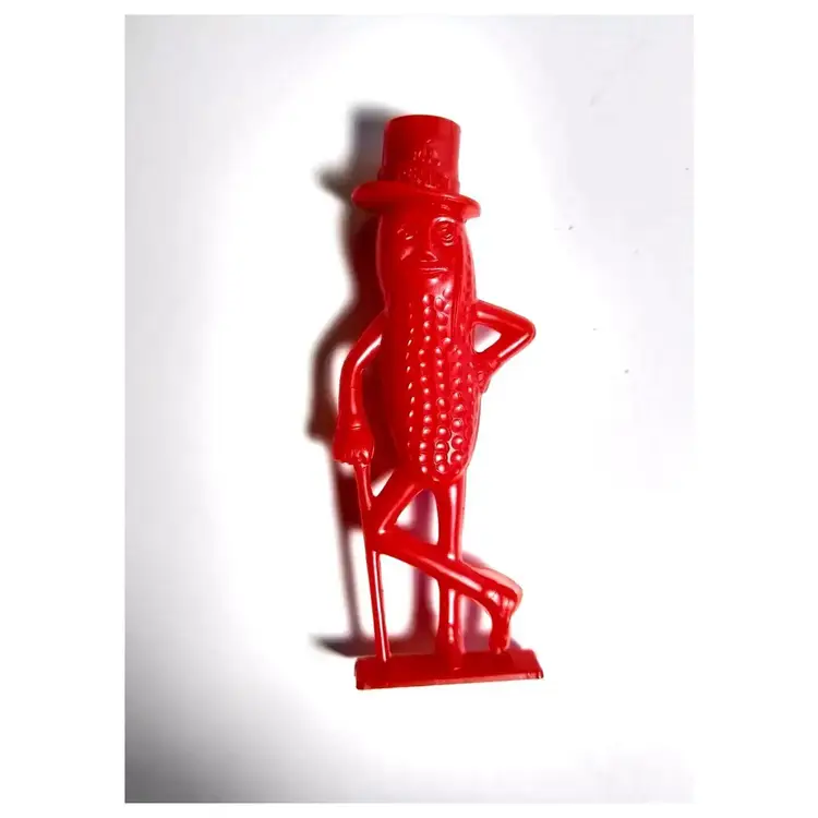 Mr. Peanut  Planters Nuts Toy Whistle Original Red Plastic Figure 1950s Vintage Retro Cool