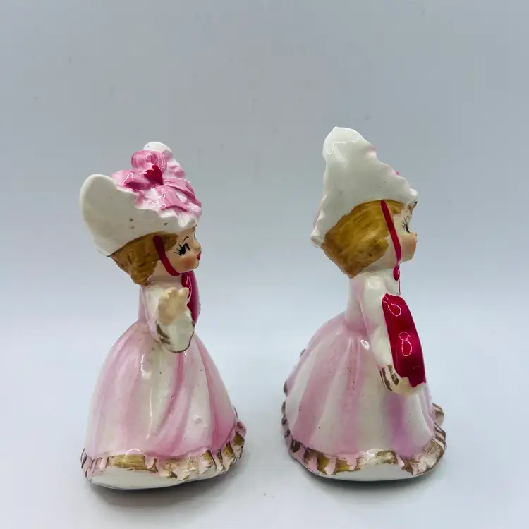 Vintage Lefton Japan Valentine Girl Figurines 1435 4” Read Description