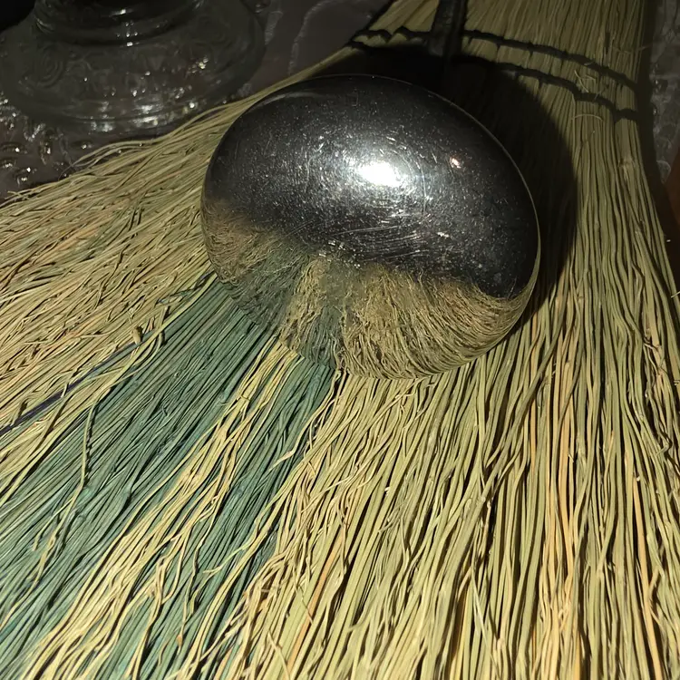 Vintage Silver Finished Metal Door Knob Altar Besom — One‑of‑a‑Kind, Made to Order