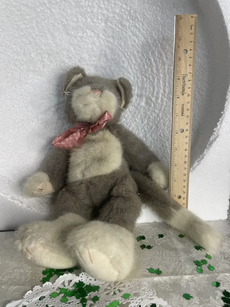 VINTAGE Boyds J.B. Bean Collection 14" Plush Cat 1985-1998 Brown & Cream