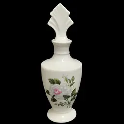 Porcelain - Vintage Perfume with Stopper- Vanity- Likely Lefton 6”