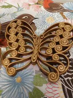 Vintage Gold Butterfly Wall Decor