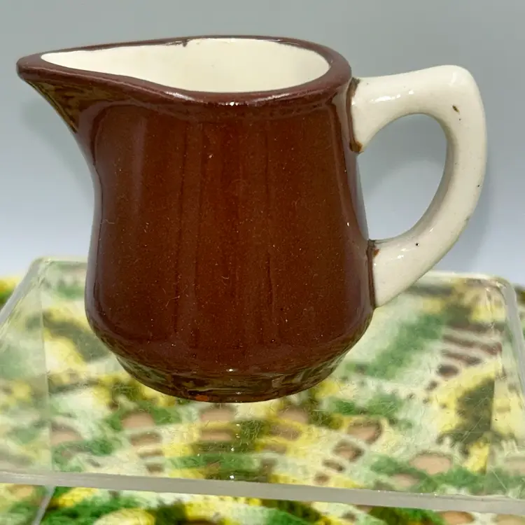 **Brown & Tan Pottery Mini Pitchet
