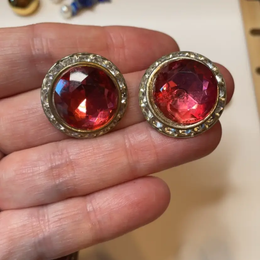 Clip-On Earrings With An Offset Stone