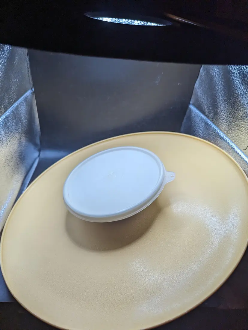 Vintage Tupperware Yellow Serving Platter with Lid