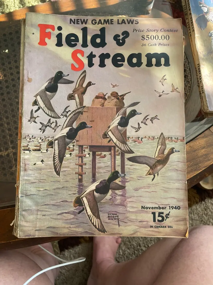 Field & Stream January 1943 Issue Cover Painting By Harry Megargee