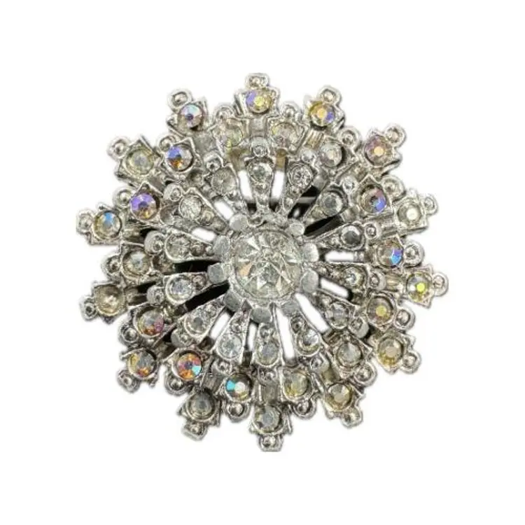 Vintage Sunburst Rhinestone Brooch Signed ART