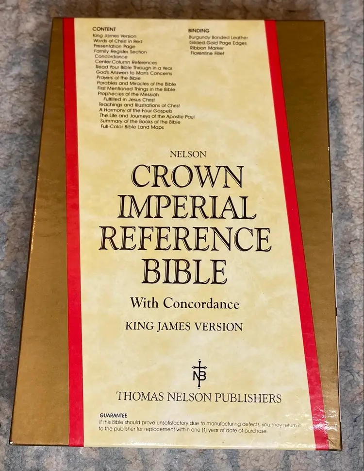 KJV Holy Bible Imperial Reference Ed., Nelson, 585 BG  Genuine Leather W/ Box
