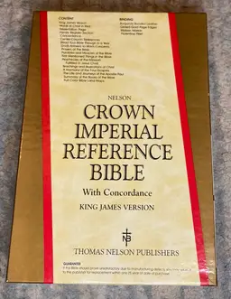 KJV Holy Bible Imperial Reference Ed., Nelson, 585 BG Genuine Leather W/ Box