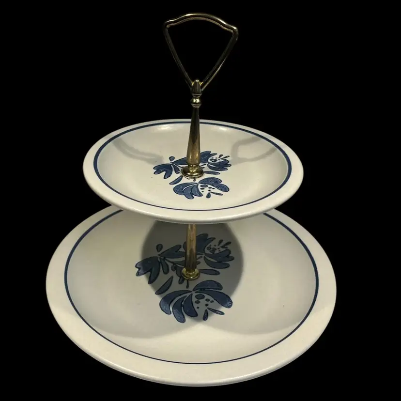Pfaltzgraff - Yorktowne - 2-Tier Serving /  Tidbit/ Hostess Tray- 9 1/8 inches in width and 10 1/8 inches in height