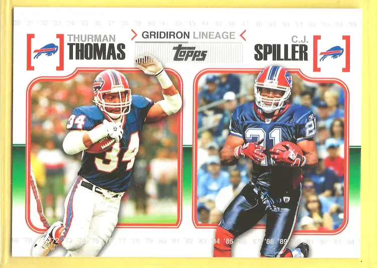 2010 Topps #GL-TS Thurman Thomas / C.J. Spiller Gridiron Lineage Buffalo Bills