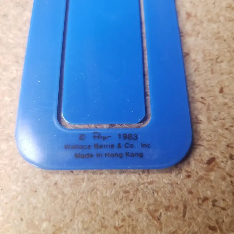 Papa Smurf Bookmark Large Blue 5.75” Plastic Vintage 1983 Peyo W Berrie Co