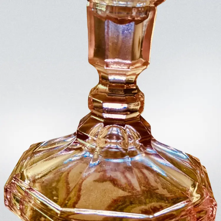 Pink Glass Candlestick