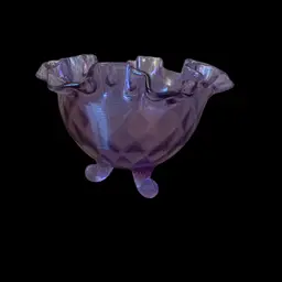 Fenton Wisteria(purple) Diamond Optic 3 Footed Vase/Compote 6 1/4 X 4 Inches