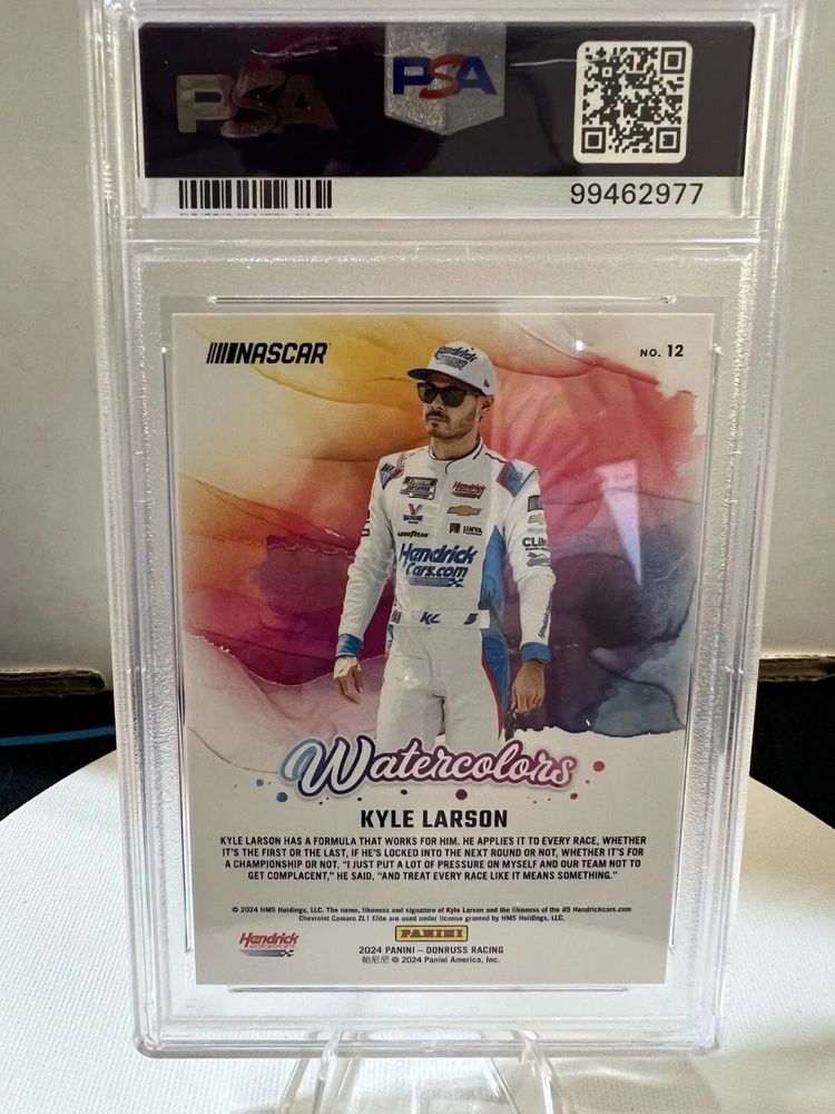 2024 PANINI DONRUSS NASCAR WATERCOLORS 12 KYLE LARSON PSA 10 POP 1