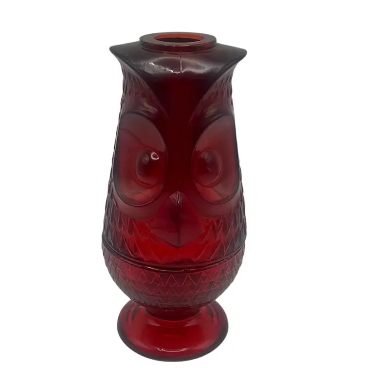 Vintage Viking Glass Owl Fairy Lamp, 7.25” Tall