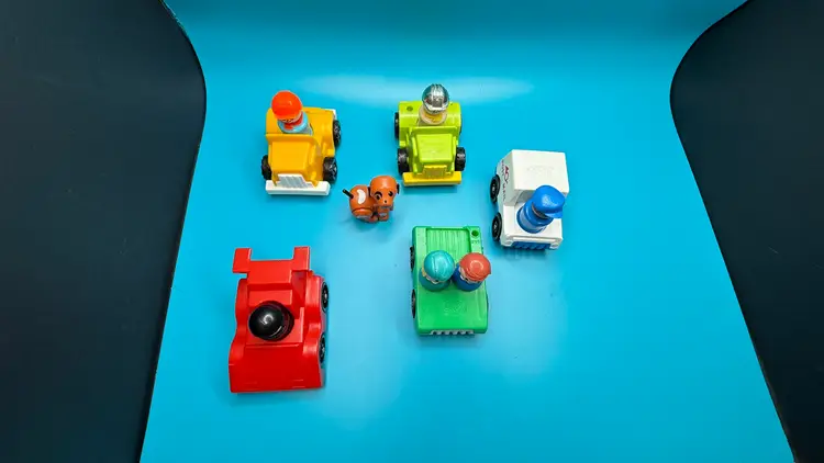 Vintage Lot Of 12 Fisher Price Little People Figures Vehicles Dog Toys 70s-80s