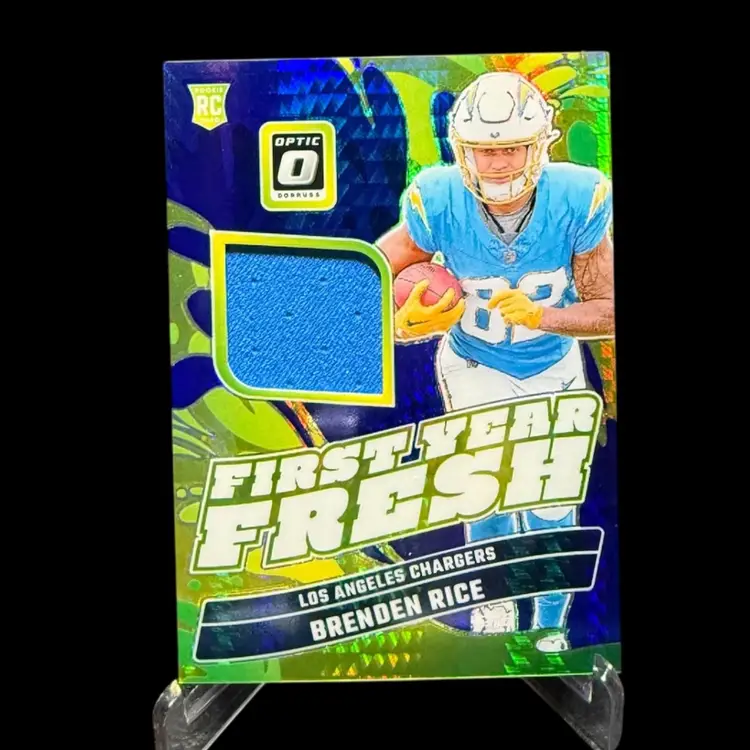 Brenden Rice 2024 Donruss Optic First Year Fresh #FYF-BRE Green Prizm Chargers