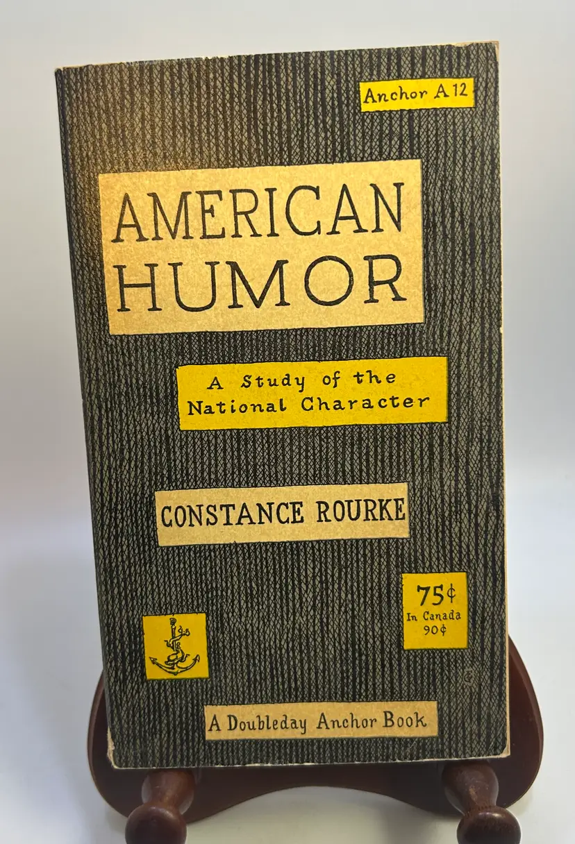 Vintage 'American Humor' by Constance Rourke Paperback Book 1955 Anchor Doubleday Books