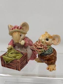 Little Cheesers Rosey Pink Miniature Mouse Collectible Figurines