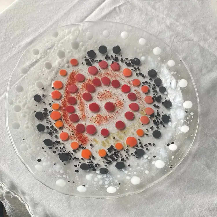 Fused Art Glass Colors Plate 9”